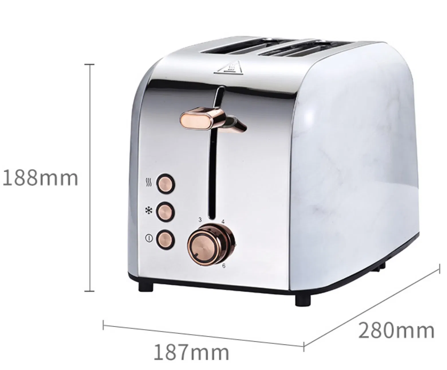 900W Automatic Bread Toasters Sandwich Maker 2-Slice Toaster