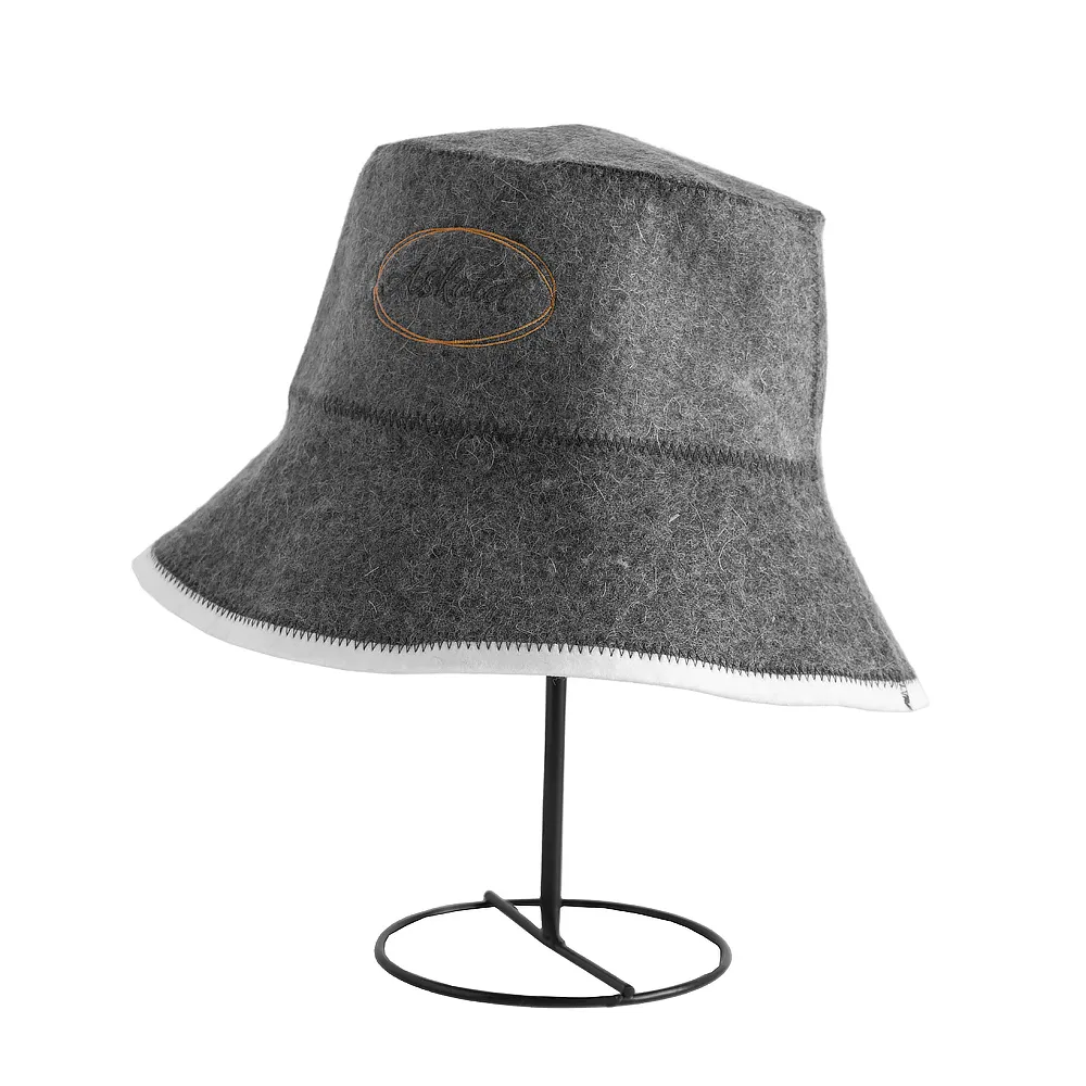 Custom Embroidered Logo Wool Felt Sauna Hat Soft Reusable Eco-Friendly for Hair Care and Cleaning in Sauna Room Use