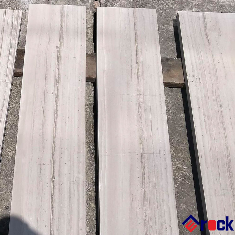 High Quality Honed White Wooden Marble Floor Tiles and Wall Tiles for Hotel Decoration