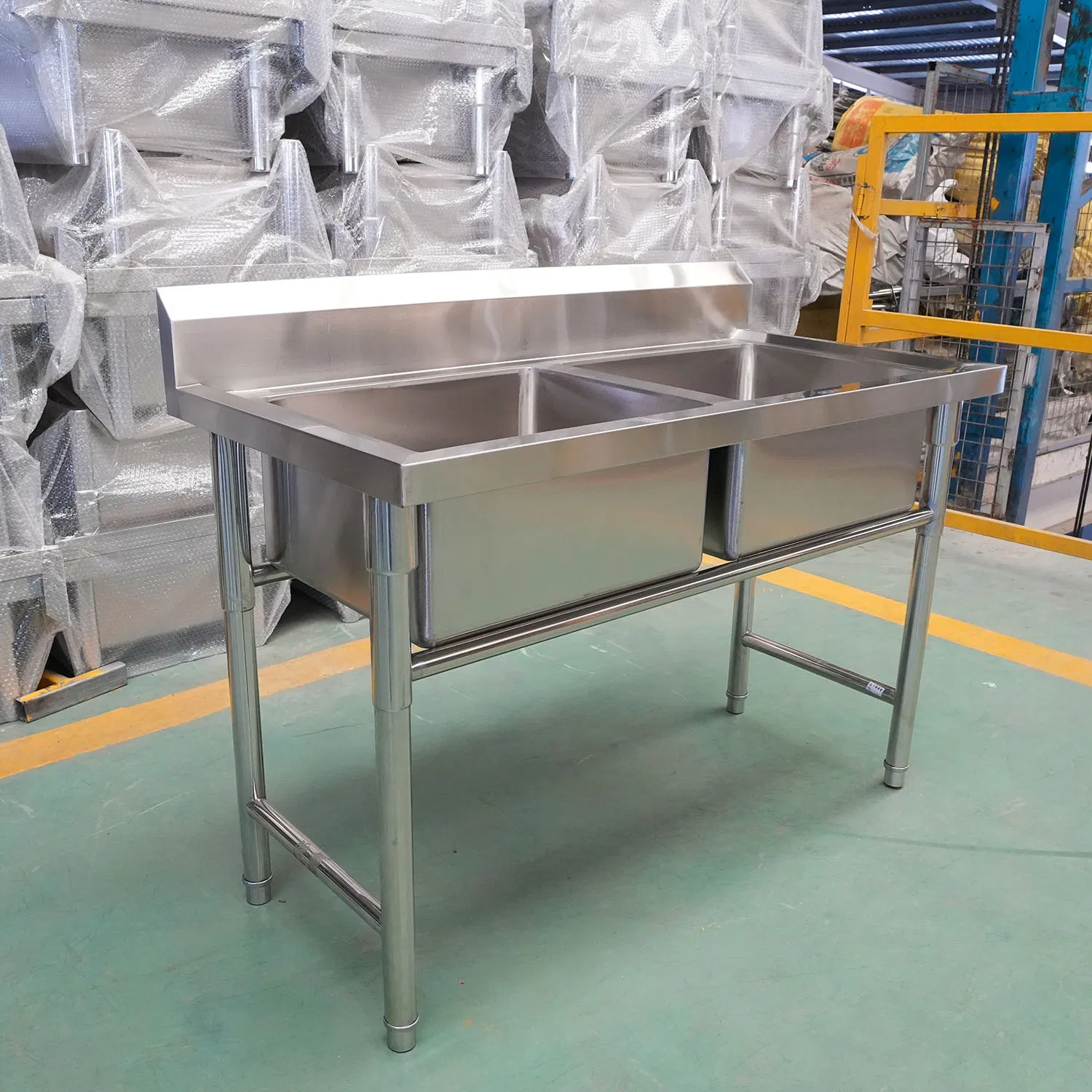 Commercial Stainless Steel Kitchen Sink - Double Basin Durable