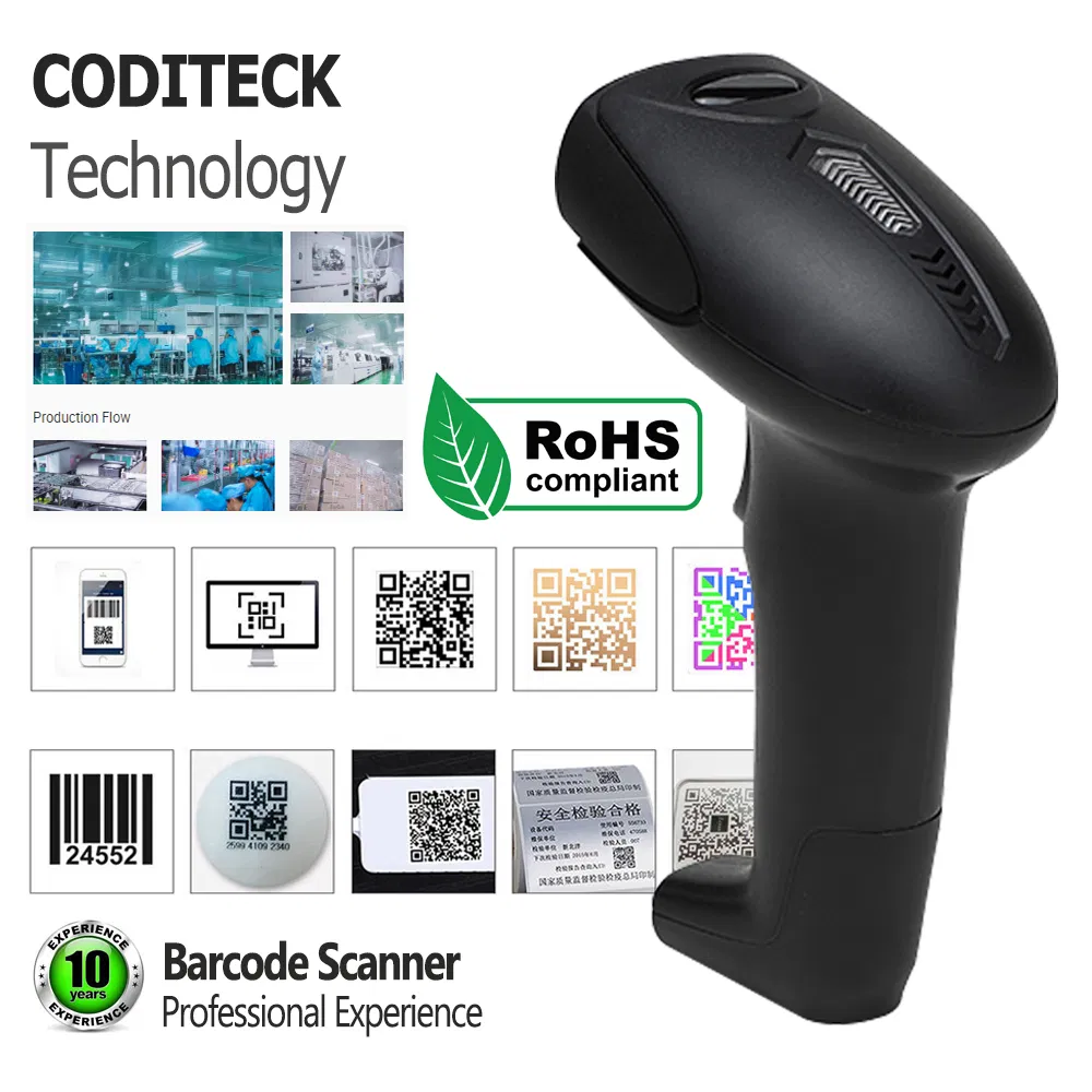 Codable Dk6200 Handheld Barcode Reader 2D Qr Wired/Wireless Gun Replacement of Zebra Ds2208 Ds4208 Ds4308 Ds6707 Ds6708 Ds6878