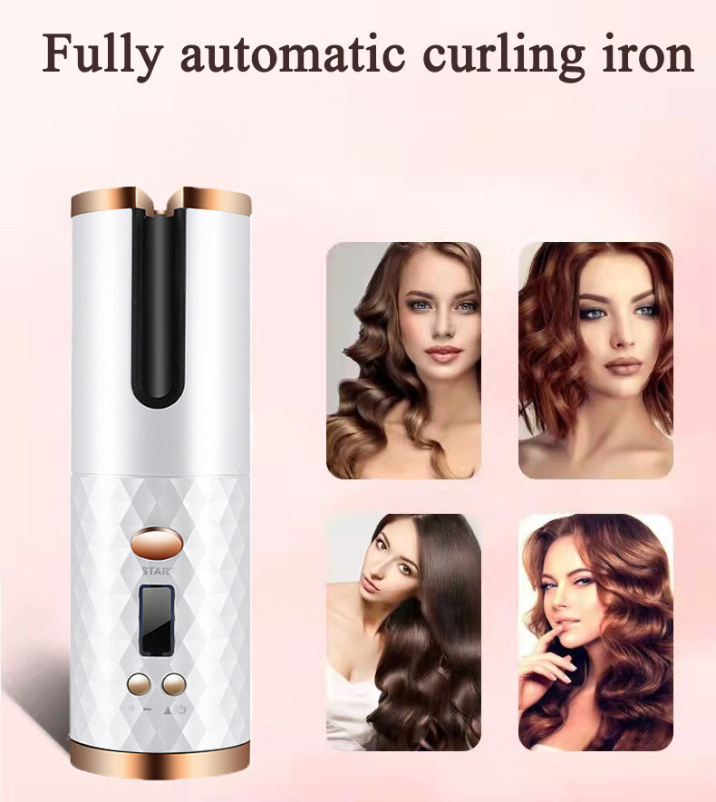 High Satisfaction Automatic USB Rechargeable Cordless Curling Iron Portable Hair Curler