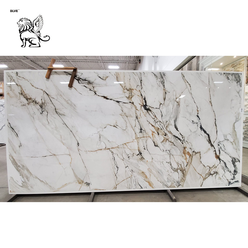Factory Wholesale Sintered Stone Big Slab Acid-Resistant Porcelain Tile Modern Kitchen Countertop Design