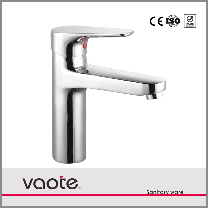 Brass Body Chrome Basin Mixer Faucet with Single Lever