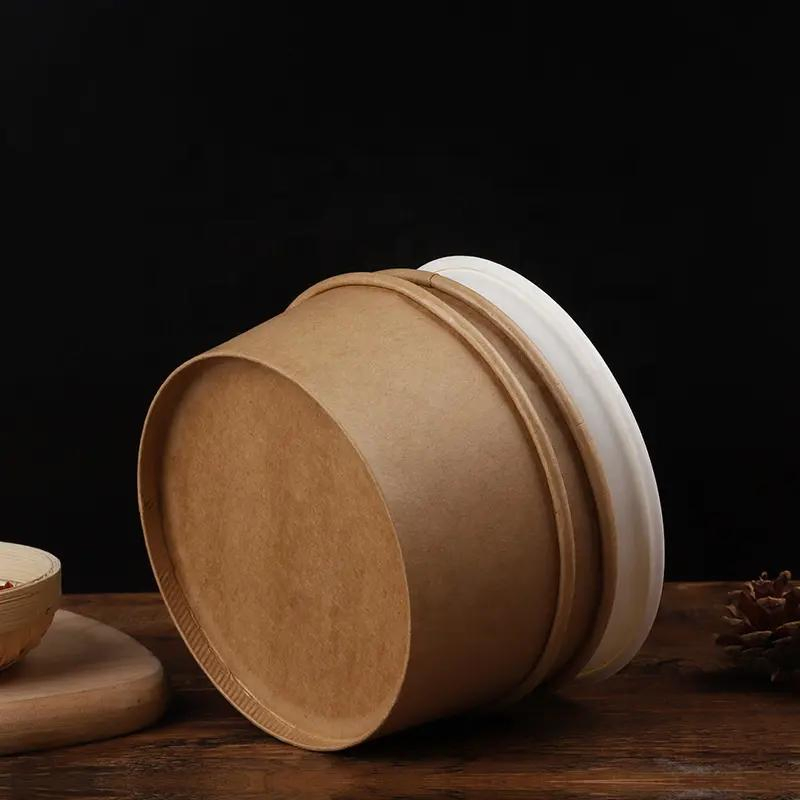 Custom Printed Kraft Packaging Box Kraft Paper Salad Bowl