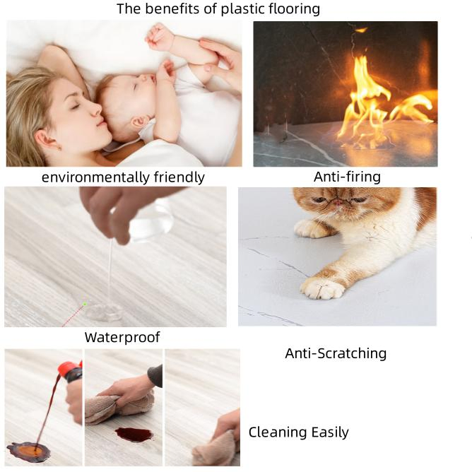 Wood PVC Floor Proof Vinyl Flooring Peel and Stick Self Adhesive Plastic Flooring