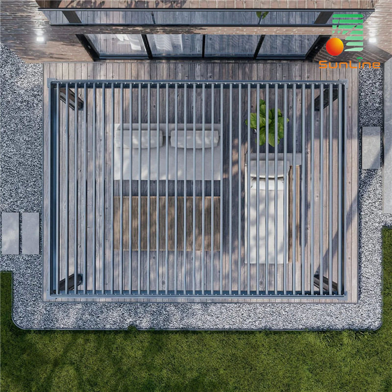 Easily Assembled Motorized Modern Louvered Pergola Aluminum Louver Roof Pergola