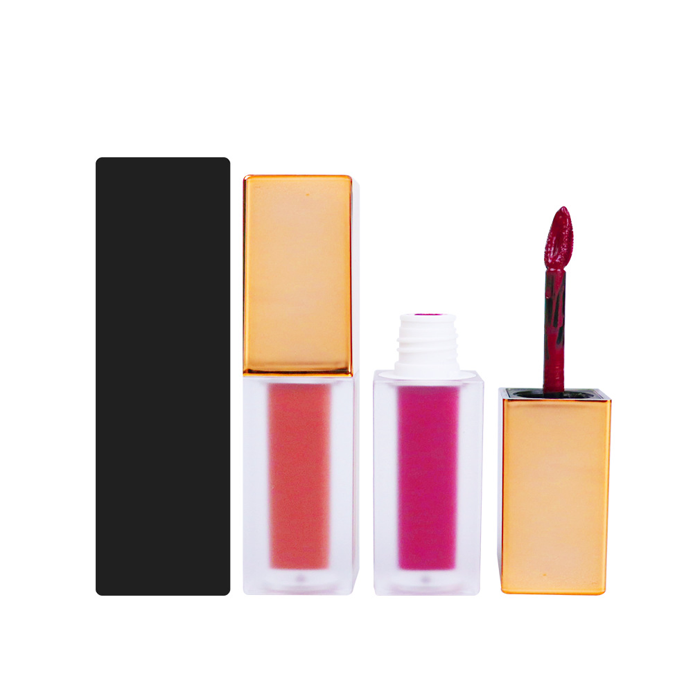 OEM Gold Cover Square 29 Color Matte Long Lasting Gloss Lip Gloss Liquid Lipstick Makeup