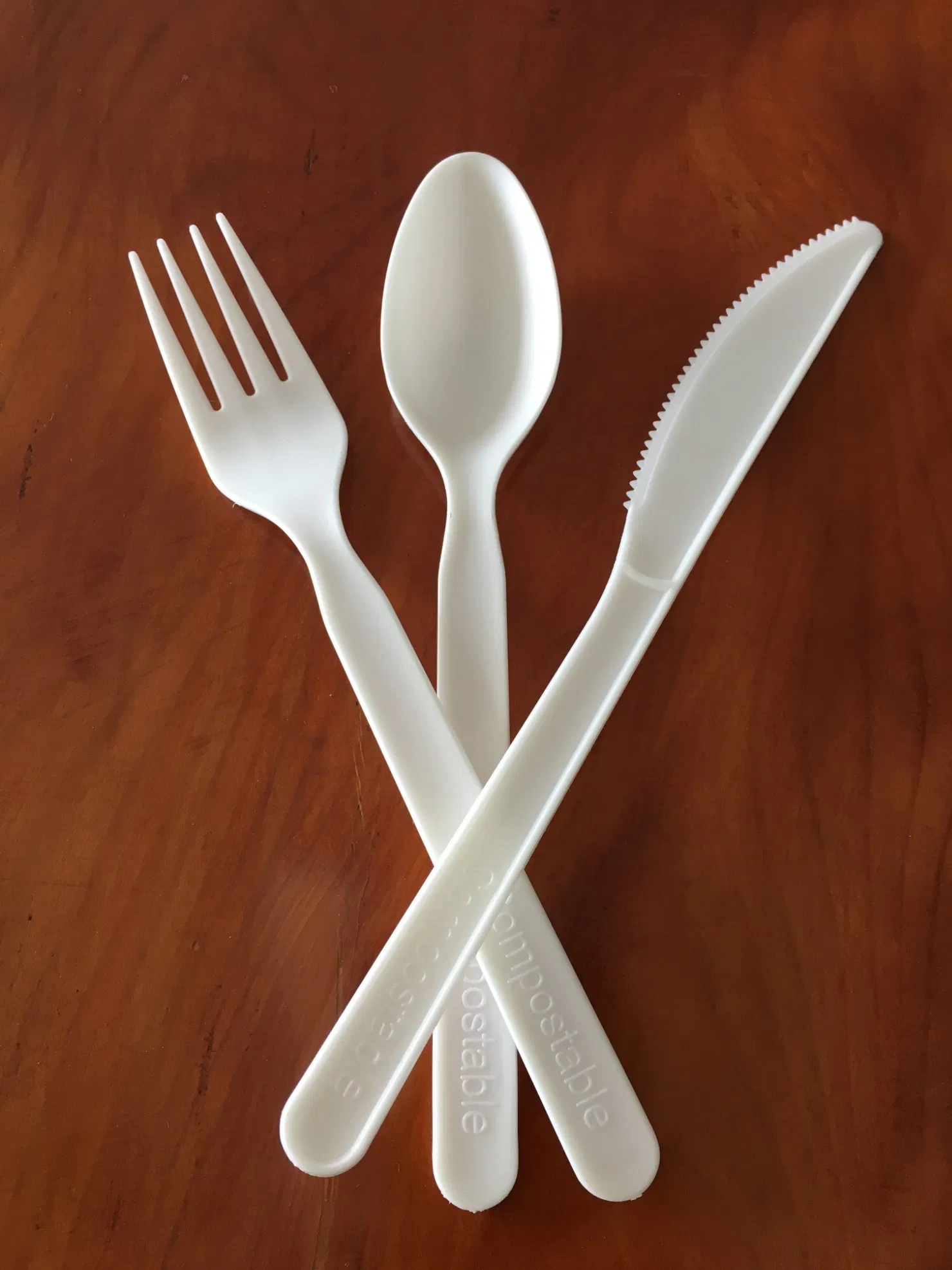 Individually Wrapped Disposable PLA Compostable Biodegradable Cutlery Spoon Forks Knives
