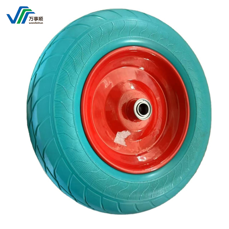 Wear-Resistant and Puncture Resistant Polyurethane Wheelbarrow Rubber Solid Wheel and PU Foam Wheel 4.80/4.00-8 with Steel /Plastic Rim for Wagon Trolley/ Lawn