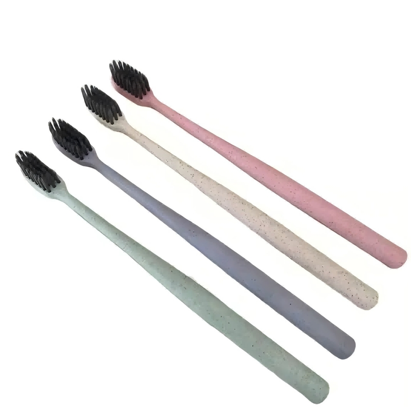 Eco-Friendly Wheat Straw Toothbrush Bamboo Charcoal Soft Hair Travel Toothbrush