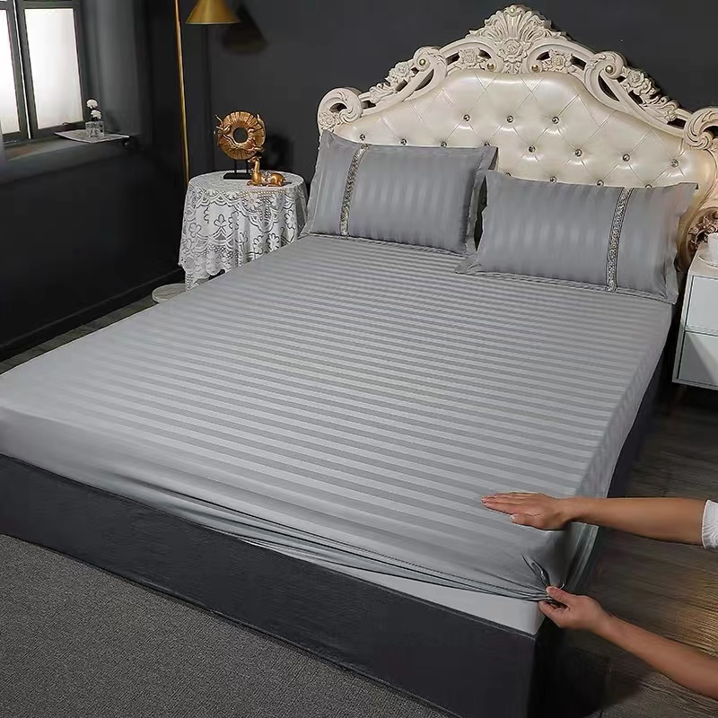 Luxury Five Star Hotel Linen 300 Thread Count Cotton Satin Bedsheet /Duvet Cover for Single/Double/Twin/Queen/Full King Size 4PCS Hotel Bedding Sets