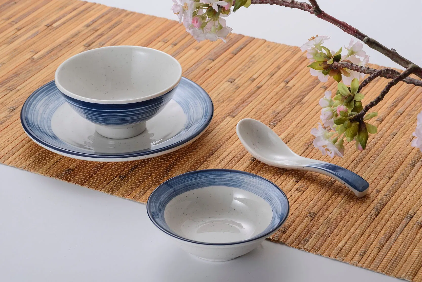 Melamine Kumo Kawa Series Rice Bowls Korean Food Serving Bowls