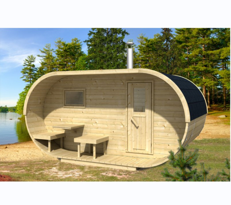 Сборная сухая сауна для двоих из массива дерева