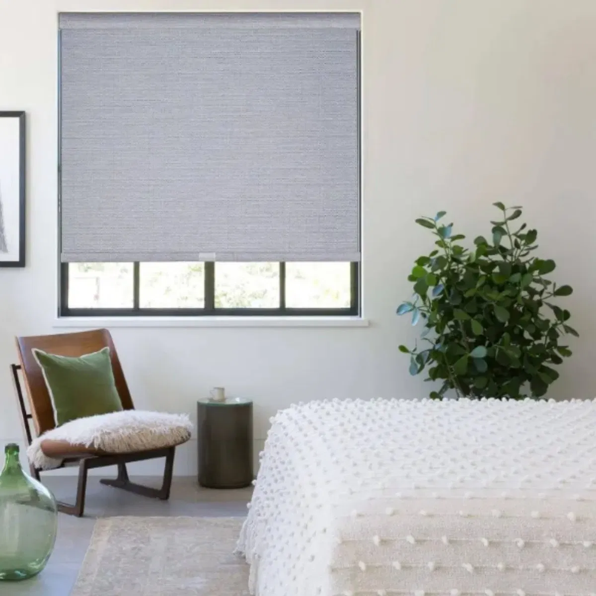 Custom Child Safety Manual Cordless Thermal Insulation Blackout Texture Fabric Roller Blind