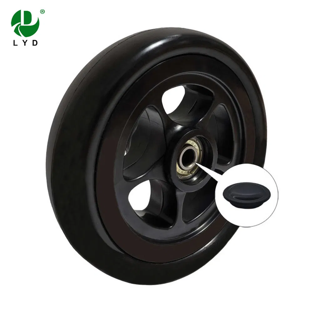 Soundless 8mm Bore Diameter 5 Inch PU Foam Wheelchair Caster Wheel