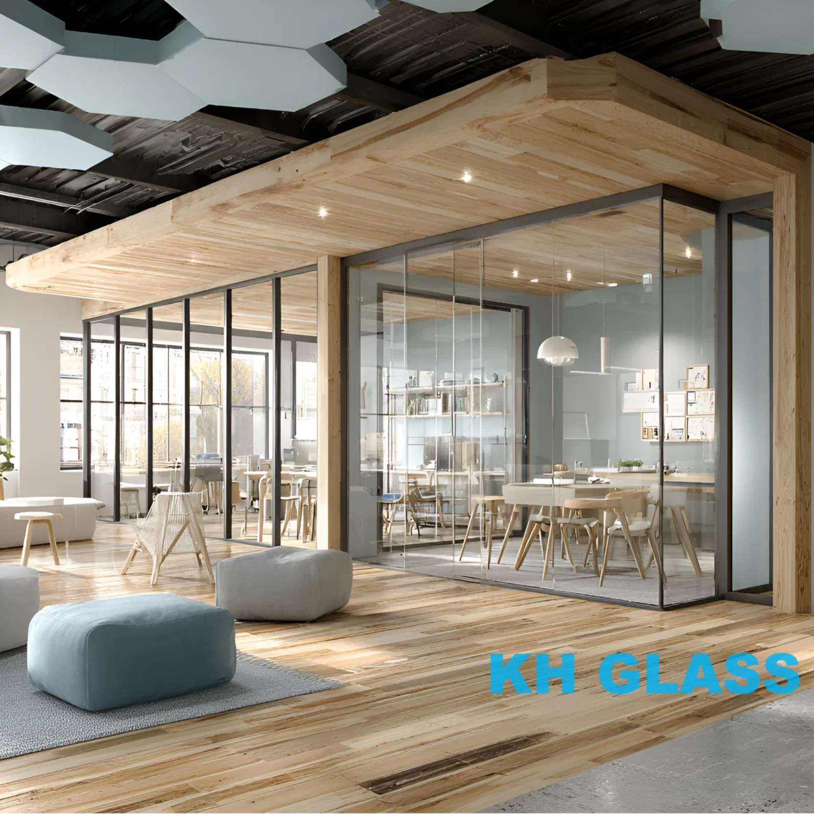 Clear Color Acid Glass Partitions for Living Room Bathroom and Office