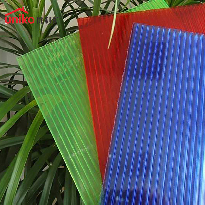 Flexible Resistance Tinted Multiwall Transparent Anti-UV Roofing Hollow Polycarbonate Sheet