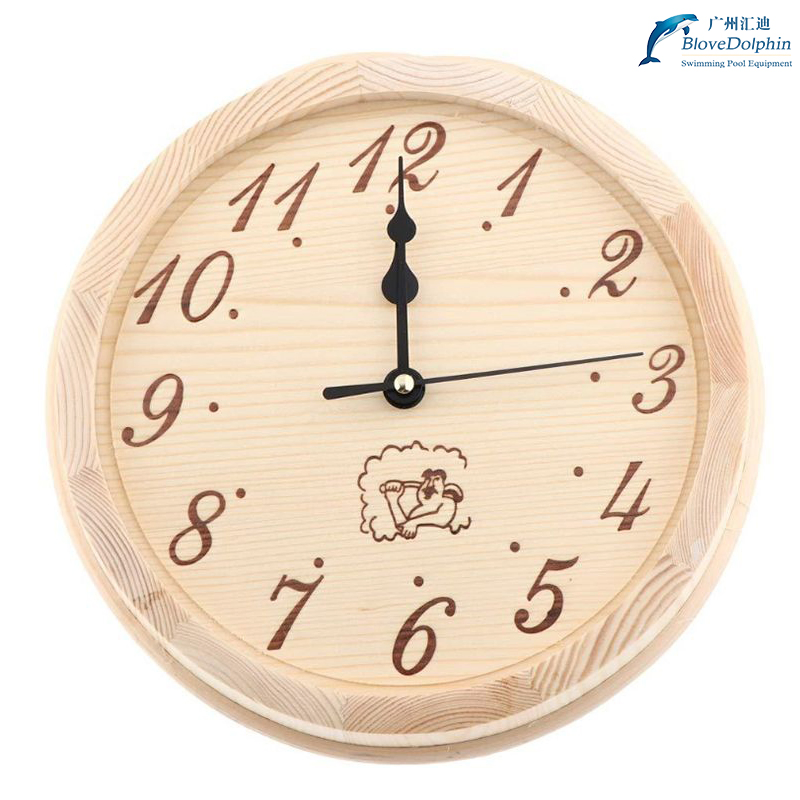 Sauna Room Wooden Clock Sauna Room Accessories Wall-Mounted Wooden Clock