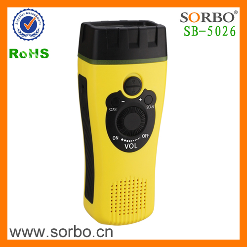 Multifunction Hand Crank FM Radio with LED Flashlight