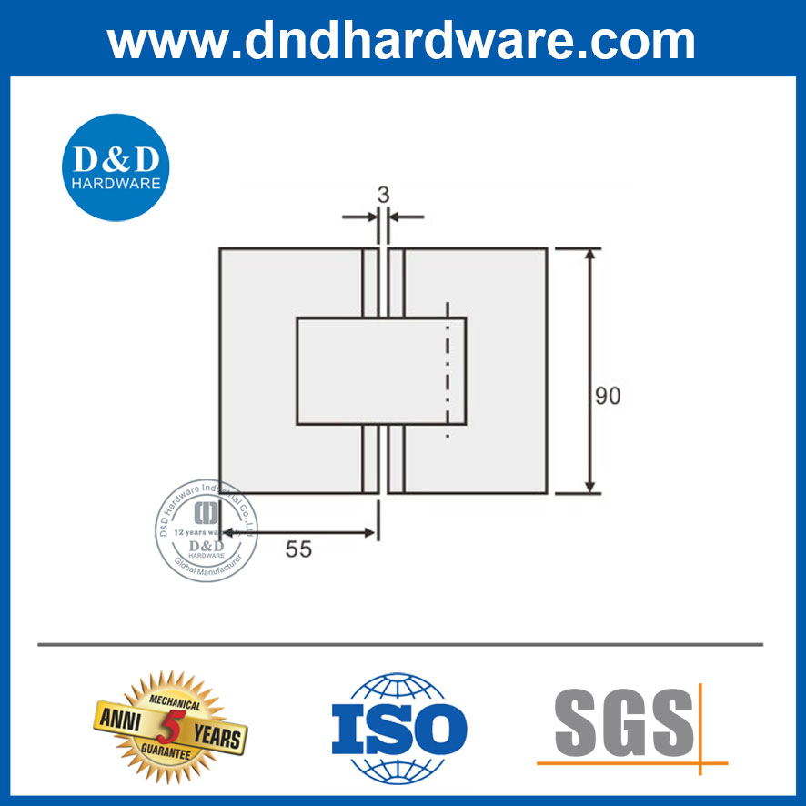 Stainless Steel Glass Hardware Fitting 135 Degree Glass Hinge for Residential Building