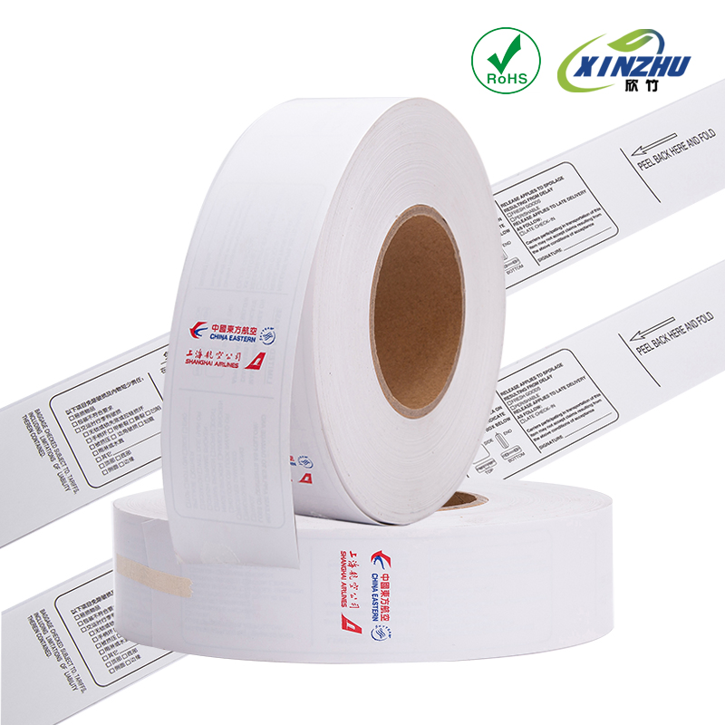 Airport Check-in Luggage Jumbo Roll Top Direct Thermal Label Material Baggage Tag