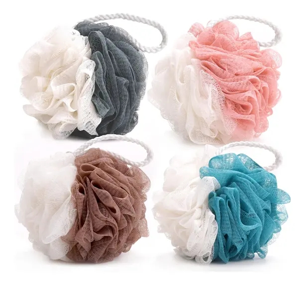 Bath Shower Loofah Sponge 60g 70g 80g Bath Mesh Pouf Shower Ball Body Scrubber Exfoliating Bath Sponge
