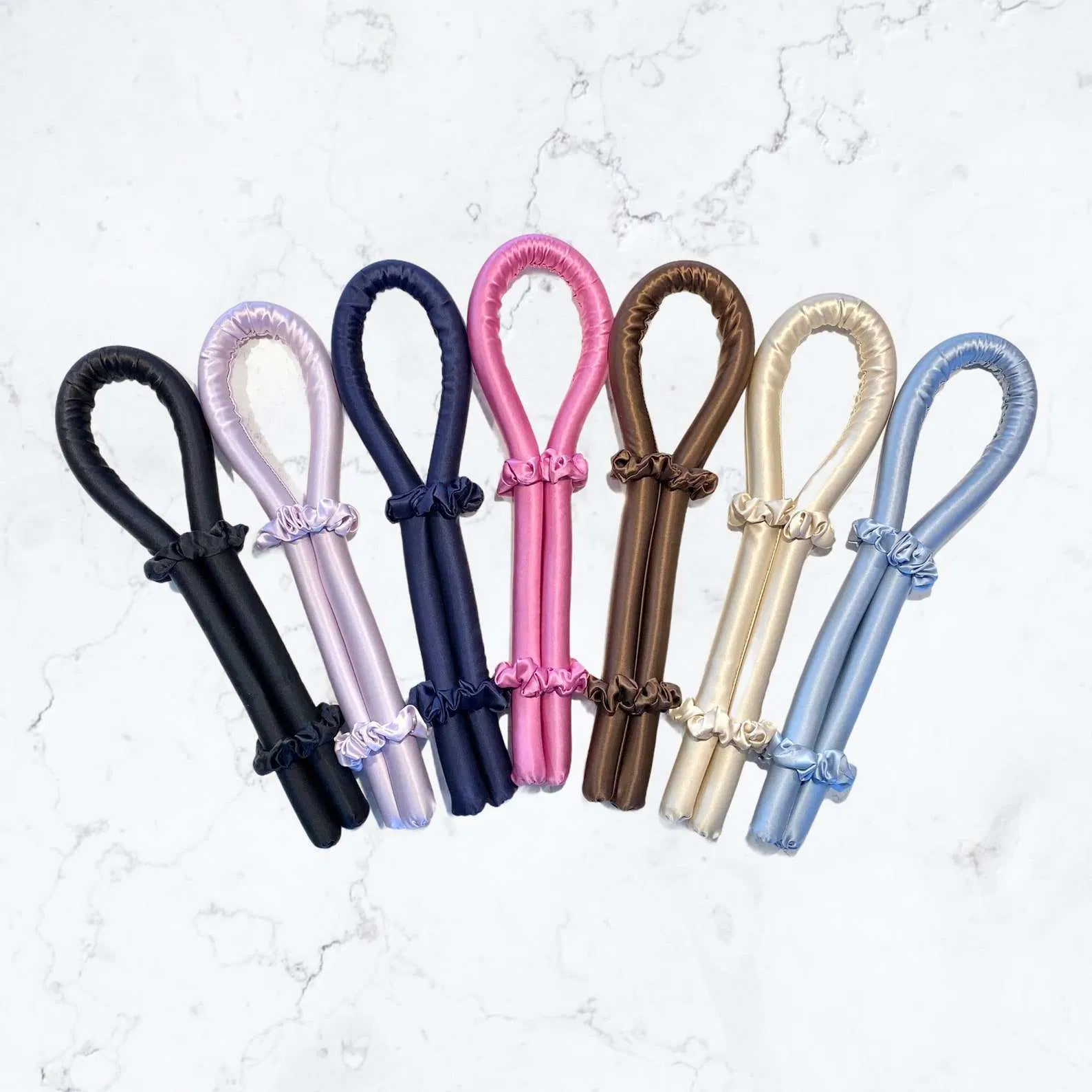 2025 Fashion New Product 100% Mulberry Pure Silk Heatless Curls Curler with Scrunchies Heatless Hair Curler