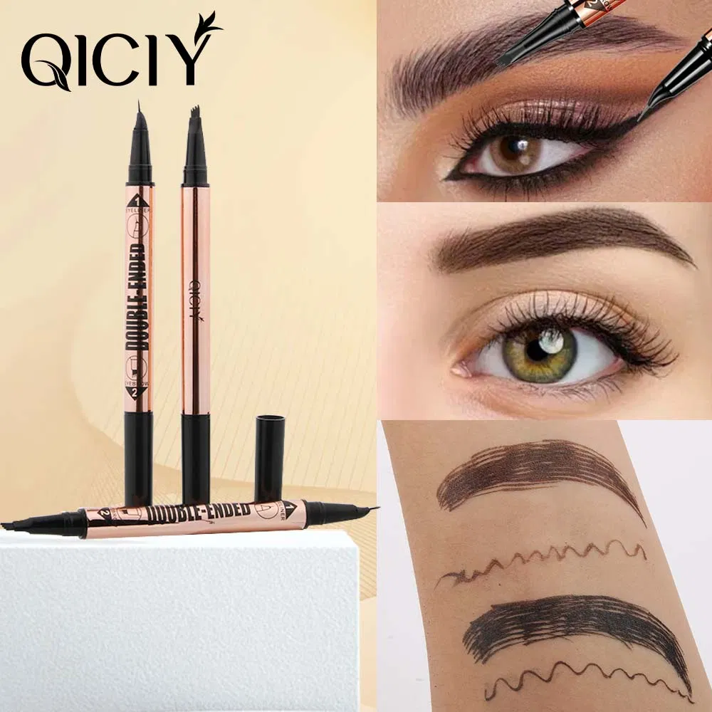 2 Color Eyeliner + Four-Prong Eyebrow Pencil Makeup Set