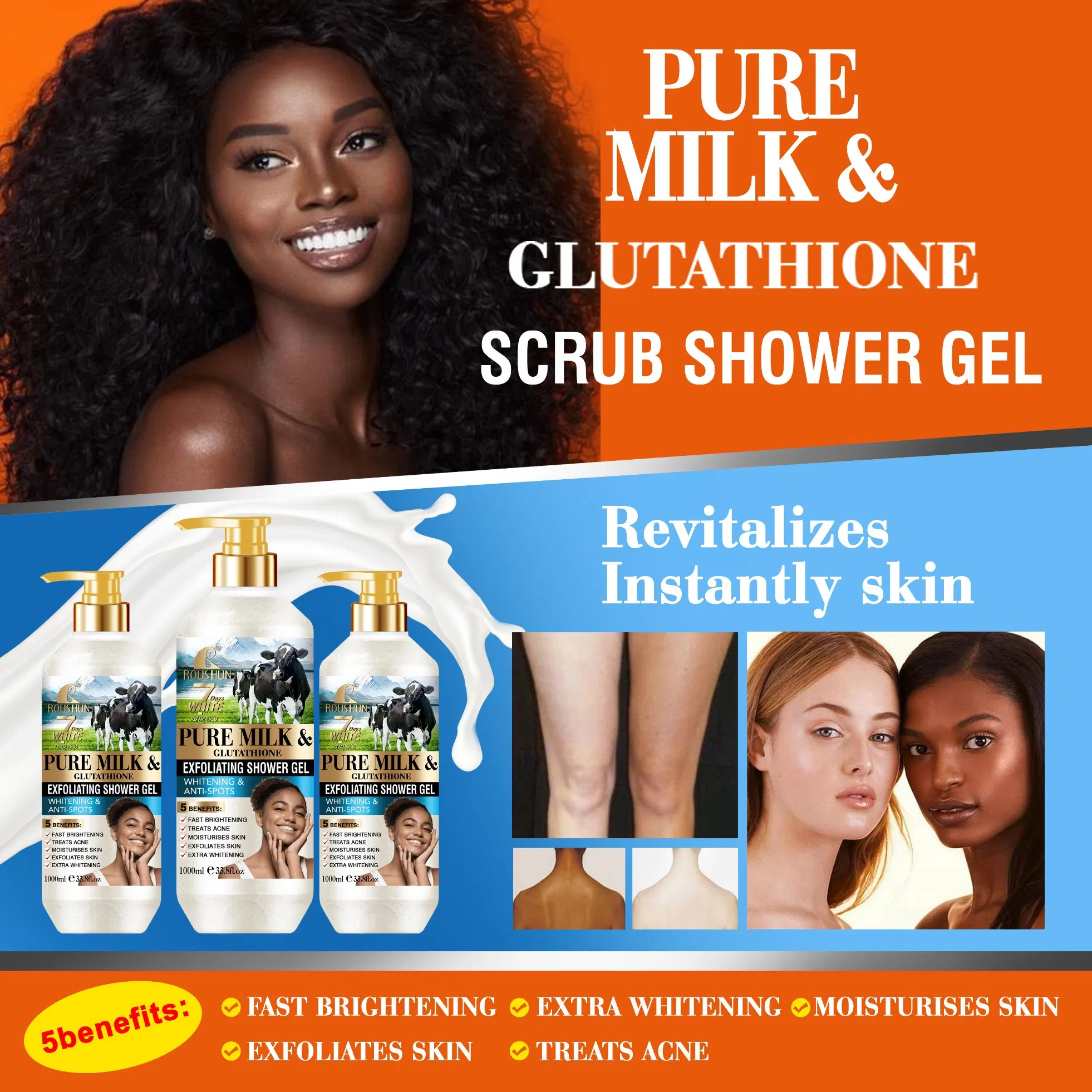 Roushun Deep Cleansing Exfoliating Smoothing Organic Cleaner for Glowing Skin