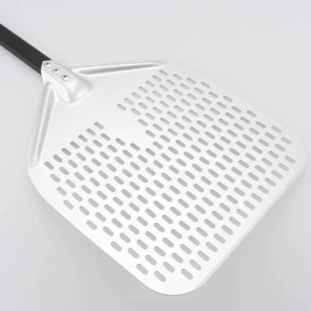 63/66-Inch Pizza Paddle Aluminum Blade Food-Grade Perforated Pizza Peel Shovel Pizza Tools
