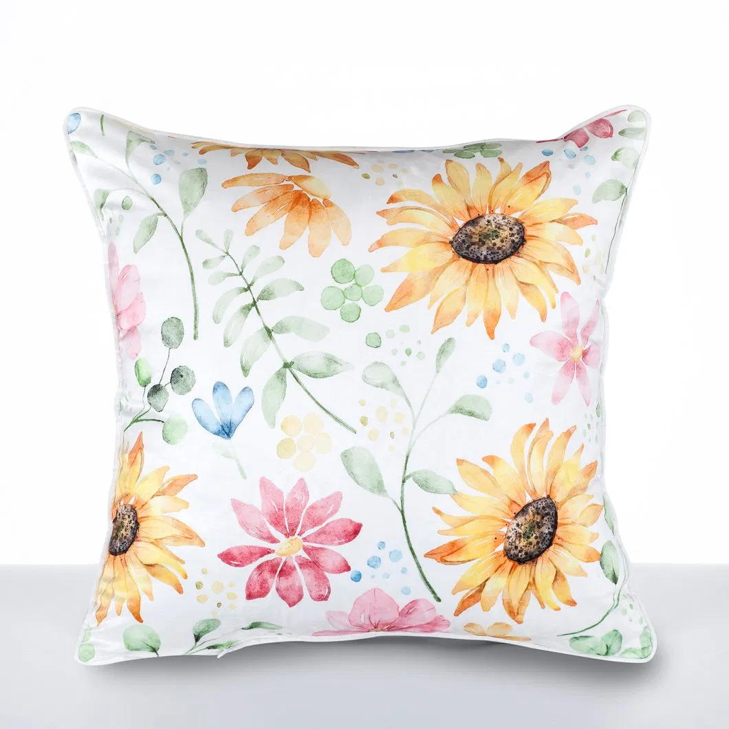 Customize Trendy New Linen Tropical Flower Plant Pillow Case Hibiscus Palm Tree Hug Pillowcase Cushion Cover