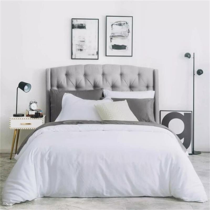 100% Luxury Hotel Quality Cotton Satin White Stripe Duvet Cover Set