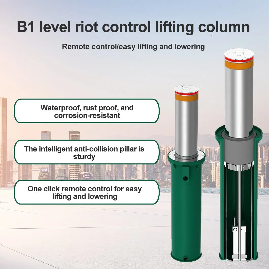 Lift Column Lifting Anti-Collision Columns Parking Lot School Community Stainless Steel Rising Electric Bollard