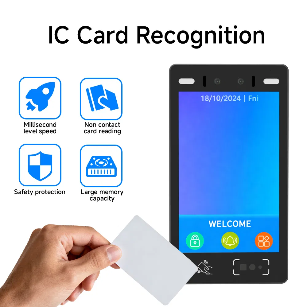 Suntek Employee Attendance Recording Face Biometric Machine TCP RJ45 WiFi Cloud Access Control Face Recognition System with Card Reader and Code Scanner