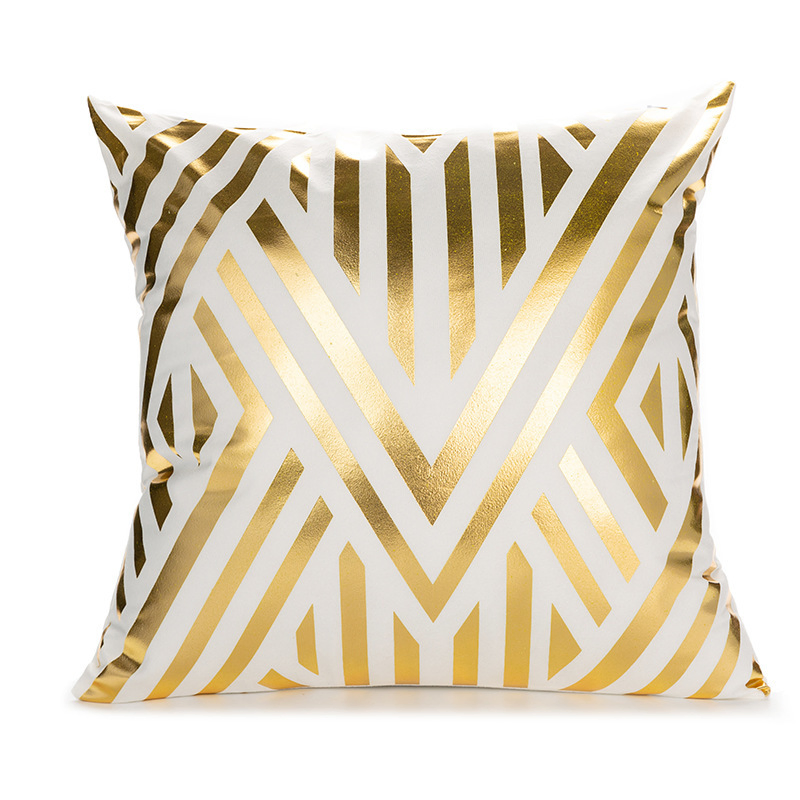 Home Decorative Throw Pillow Covers Gold Foil Pillow Covers Cushion for Sofa