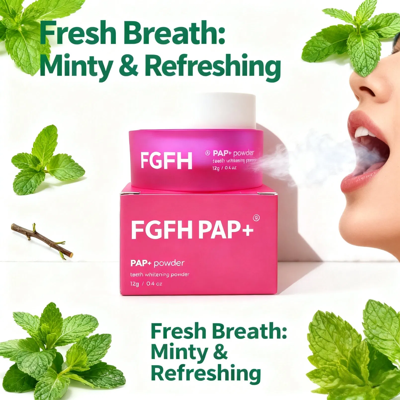 Herbal Whitening Tooth Powder Freshens Breath Removes Stains Brightens Teeth