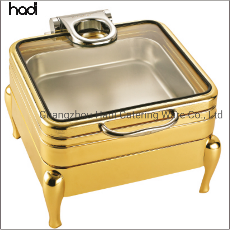 Other Hotel & Restaurant Supplies Buffet Hydraulic Chafer Dish Luxury Golden Chafing Dish Round Induction Rose Gold Food Warmers