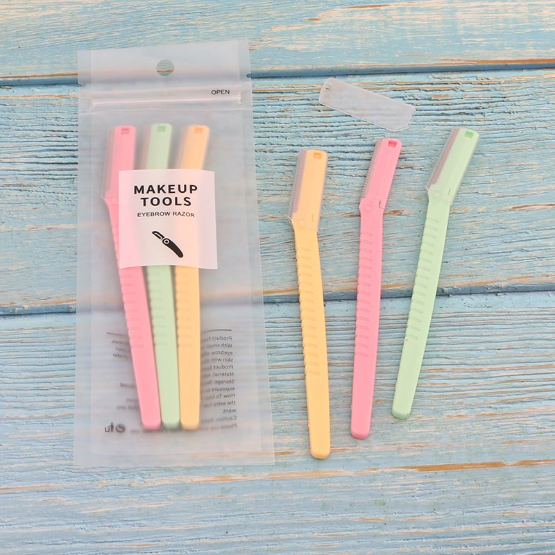 Plastic Eyebrow Shaper Razor 3 Pack Lady Precision Shaver Razor