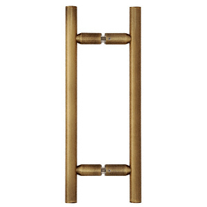 Modern Commercial Matte Black 8" Ladder Style Back-to-Back Glass Door Pull Handles