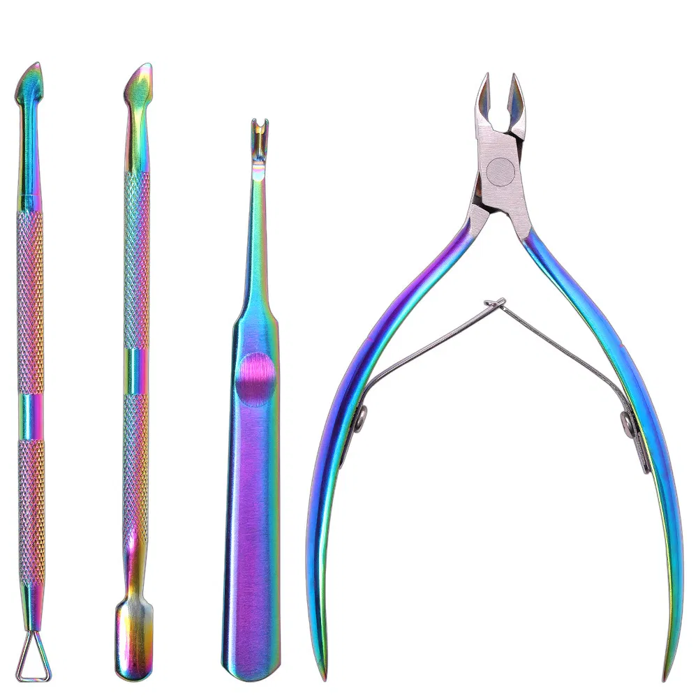 Cross Border Hot Sale Nail Salon Color Titanium Manicure 4-Piece Set