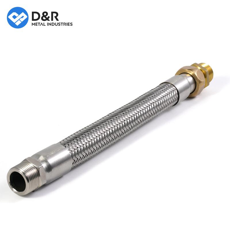 D&R China Manufacture Customized Lengths Stainless Steel Flexible Hoses Braided Corrugated Type for Fcu