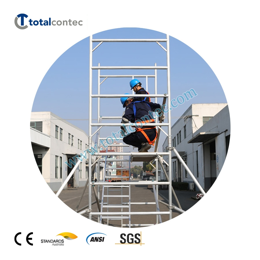 Excellent Quality Single/Double Width Aluminum Mobile Tower with Ladder/Staircase