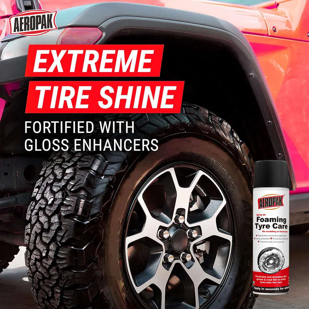 Aeropak 500ml Aerosol Tire Detailing High-Gloss Tire Polish Foam Cleaner Spray