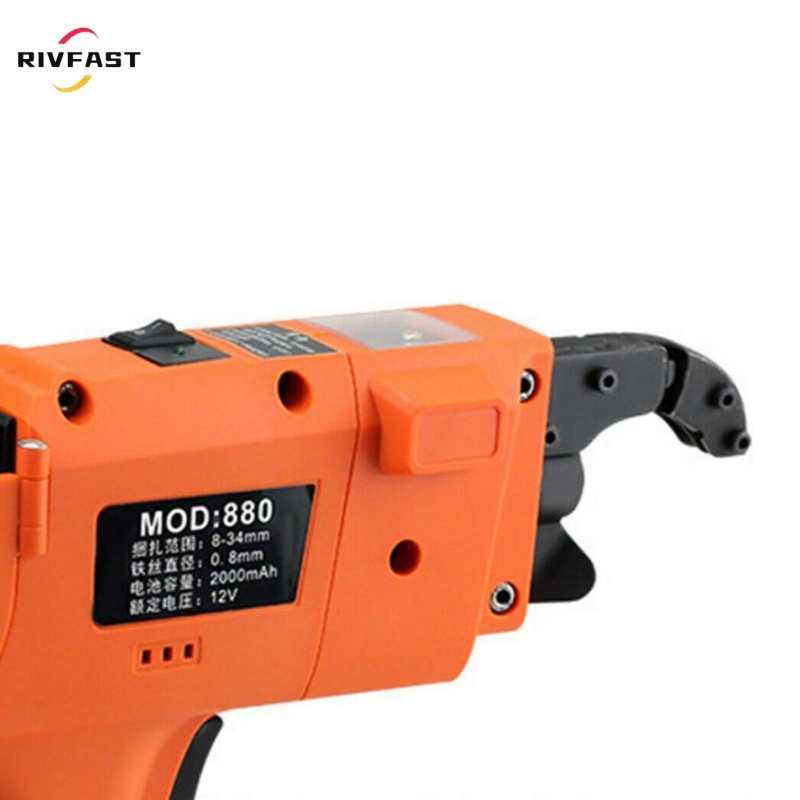 Cordless Rebar Tie Automatic Rebar Tying Gun Portable Steel Tie Tool with 2PCS 4500mAh Rechargeable Batteries for φ 0.3"-1.33" Rebar