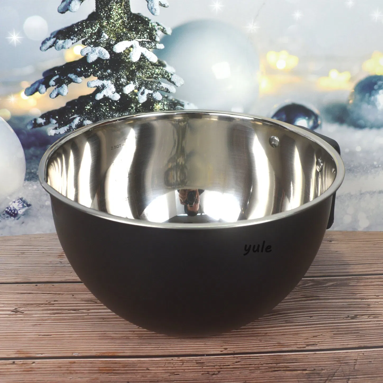 USA Holiday Present 3 PCS 1.5/3.0/5.0qt Food Grade Material Salad Bowl with Handle Stainless Steel Mixing Bowls Set