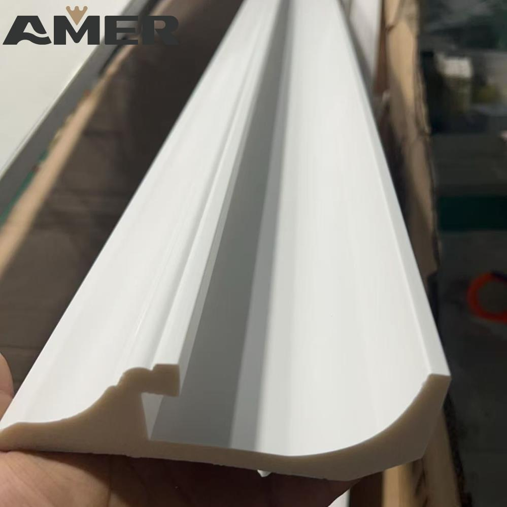 PS Foaming Plastic Skirting Baseboard Modern White Wainscoting Wall Panels Hotel Decorative China Factory