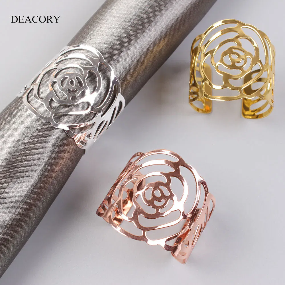 Gold Silver Kirsite Metal Hotel Restaurant Wedding Dinner Napkin Ring