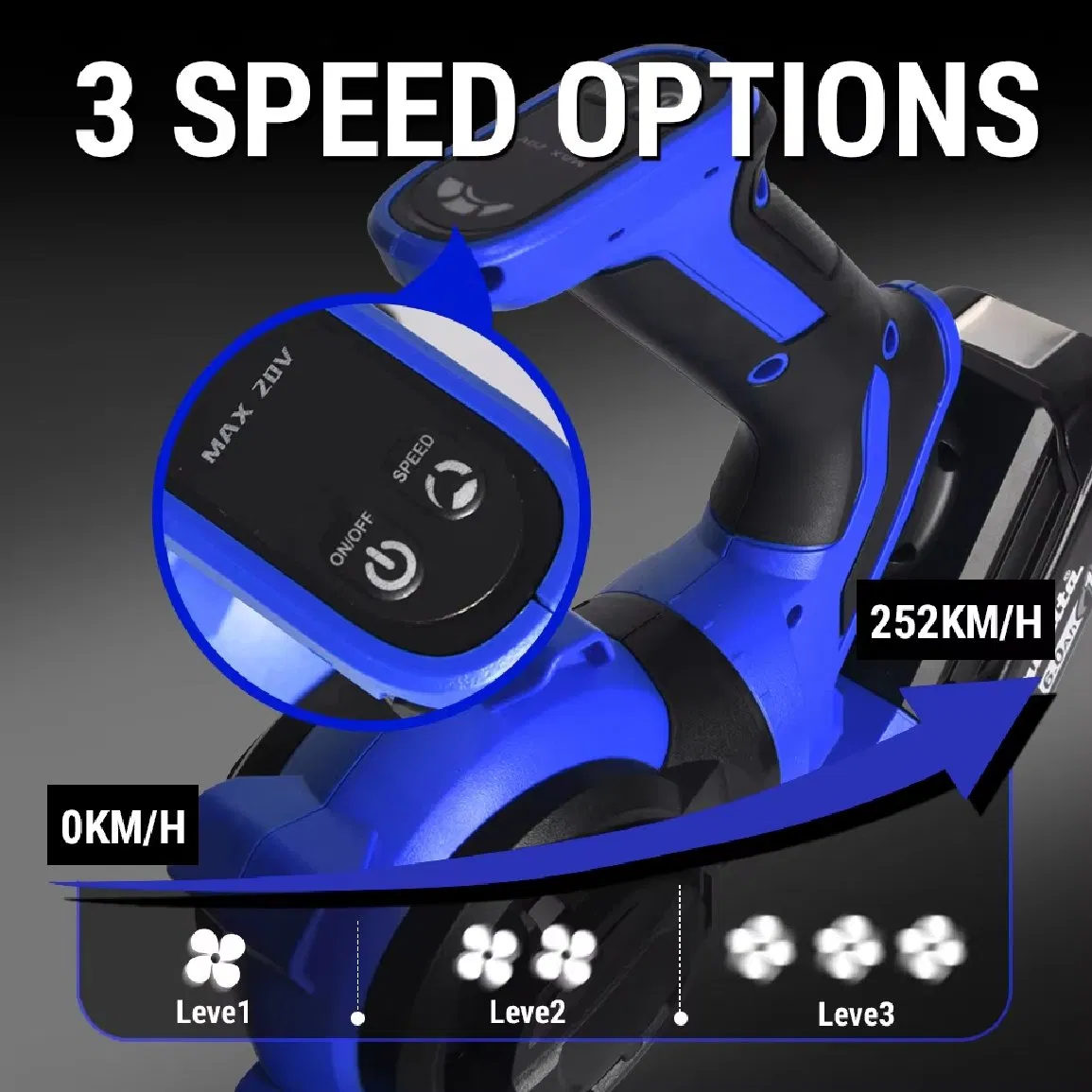 2.0ah Li-ion Rechargeable Battery Rugged Lightweight Garden Leaf Cleaning Blower