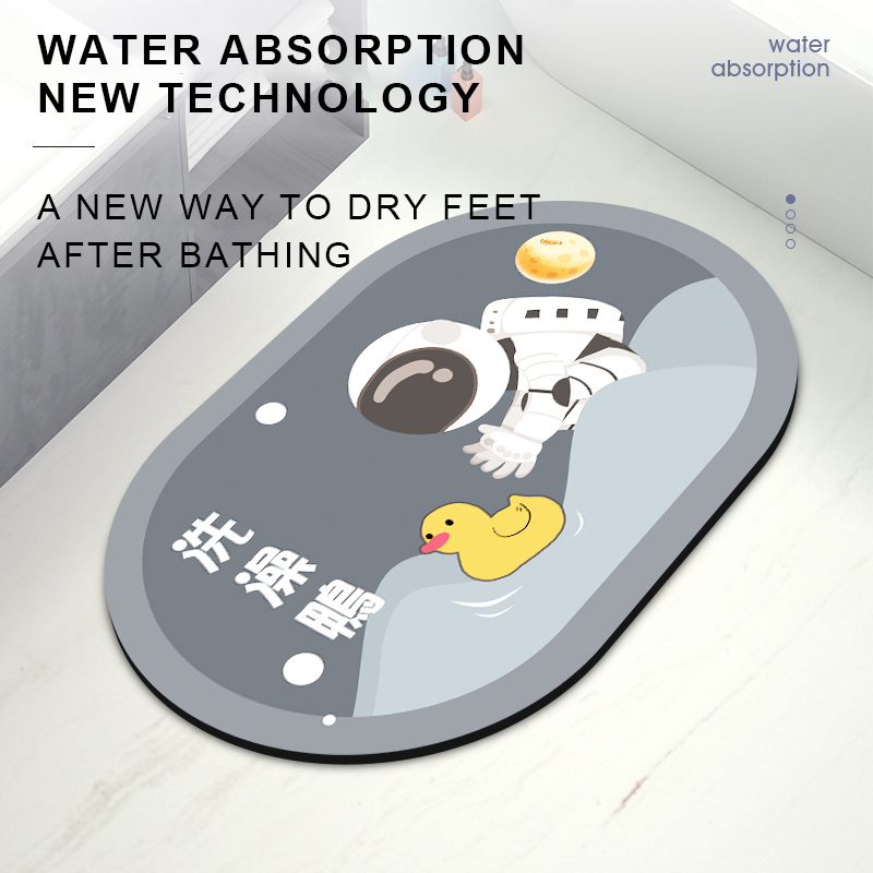 New Design Dark Grey Stone Bath Mat Foldable Diatomaceous Earth Bath Mat Easy Clean Shower Mat